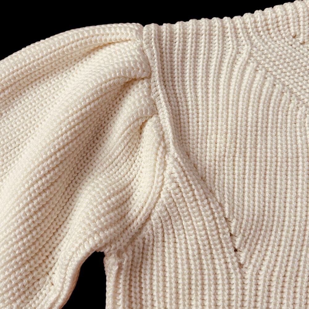 Anthropologie English Factory Women’s Ivory Ribbed Preppy Puff Sleeve Sweater XS - Picture 7 of 16